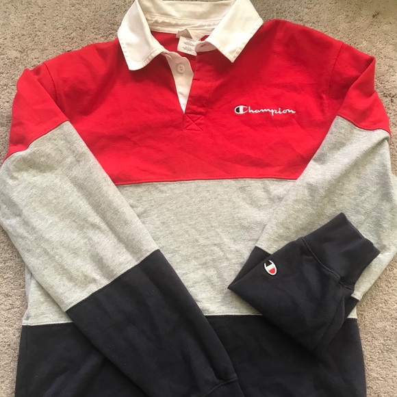 champion long sleeve polo shirts